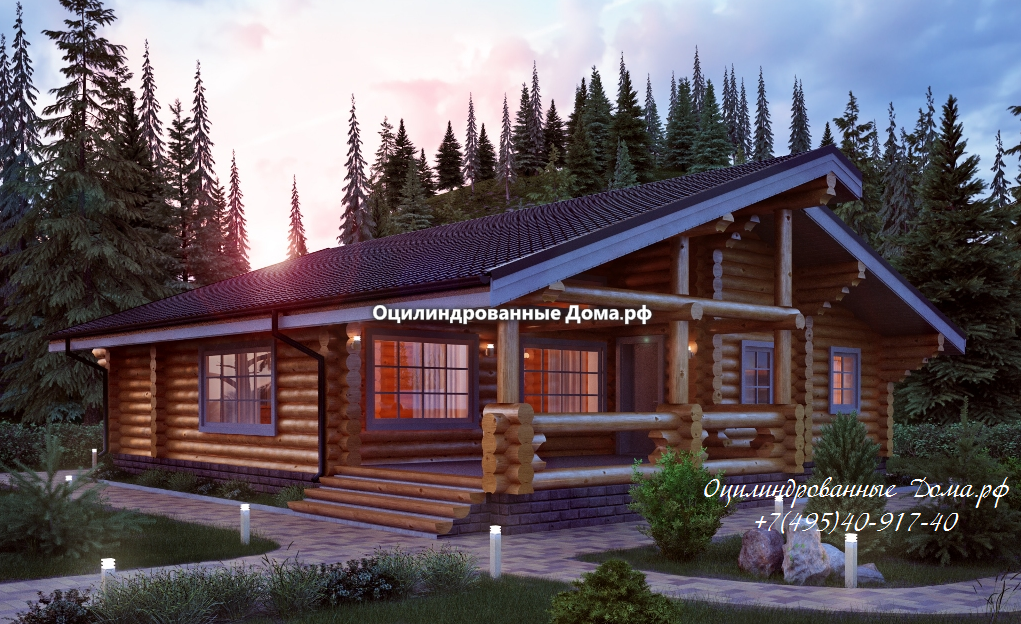 Проект одноэтажного дома из ОЦБ Кольчугино - 124м2(11м х 12м)